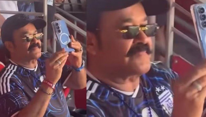 മൈതാനാത്ത് മെസി, ഗ്യാലറിയിൽ മോഹൻലാൽ… ആവേശത്തോടെ ആരാധകർ