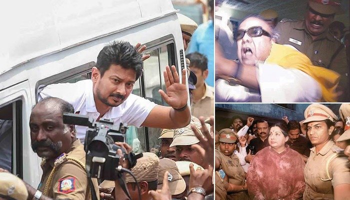 അർദ്ധരാത്രിയിലെ കരുണാനിധിയുടെ അറസ്റ്റ്, ജയിലിൽ കിടന്ന ജയലളിത, ഇപ്പോൾ ഉദയനിധിയുടെ അറസ്റ്റ് നാടകം; കലങ്ങിമറിയുന്ന ദ്രാവിഡ രാഷ്ട്രീയം
